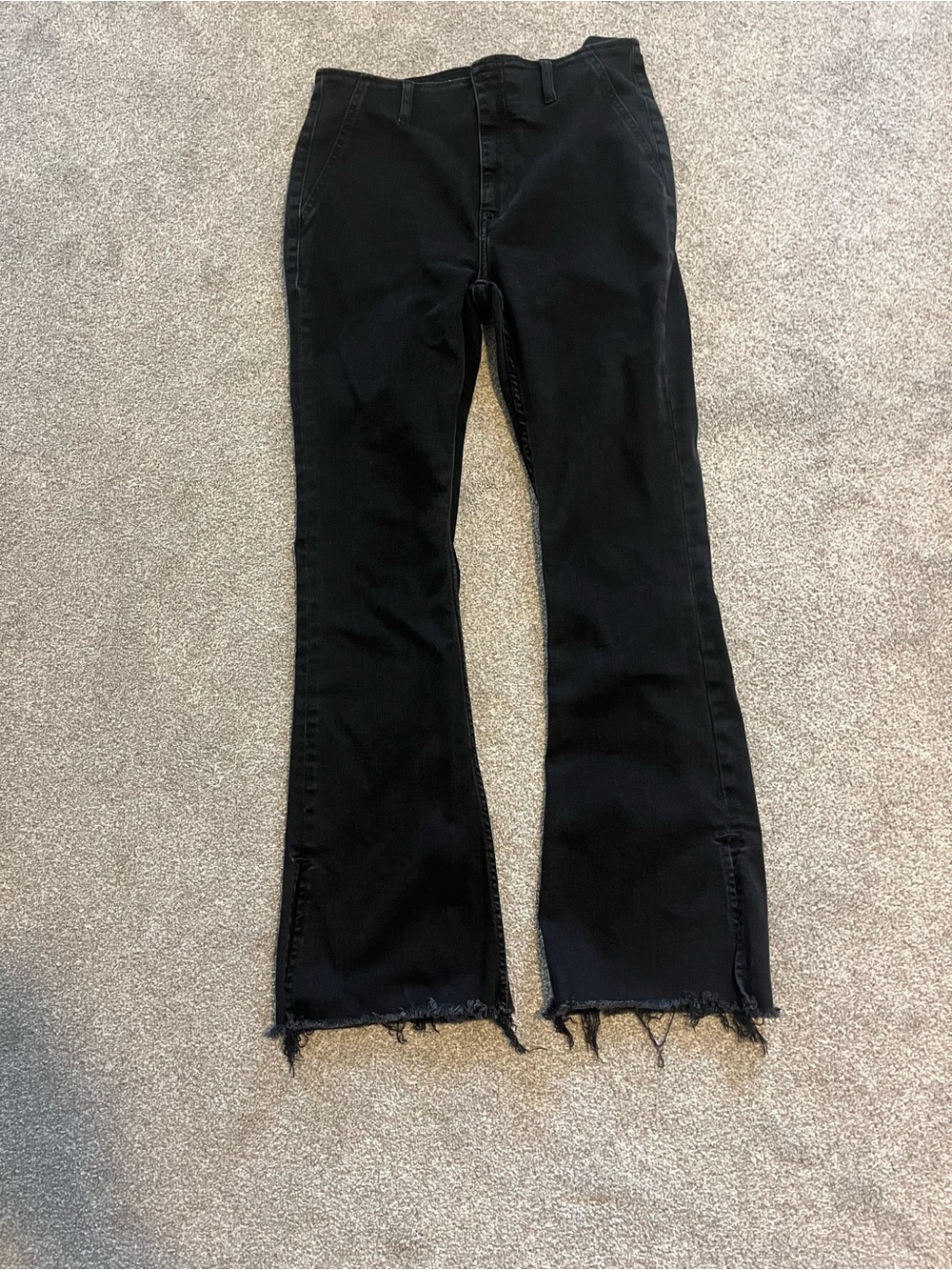 We The Free Black Frayed Hem Flare Jeans